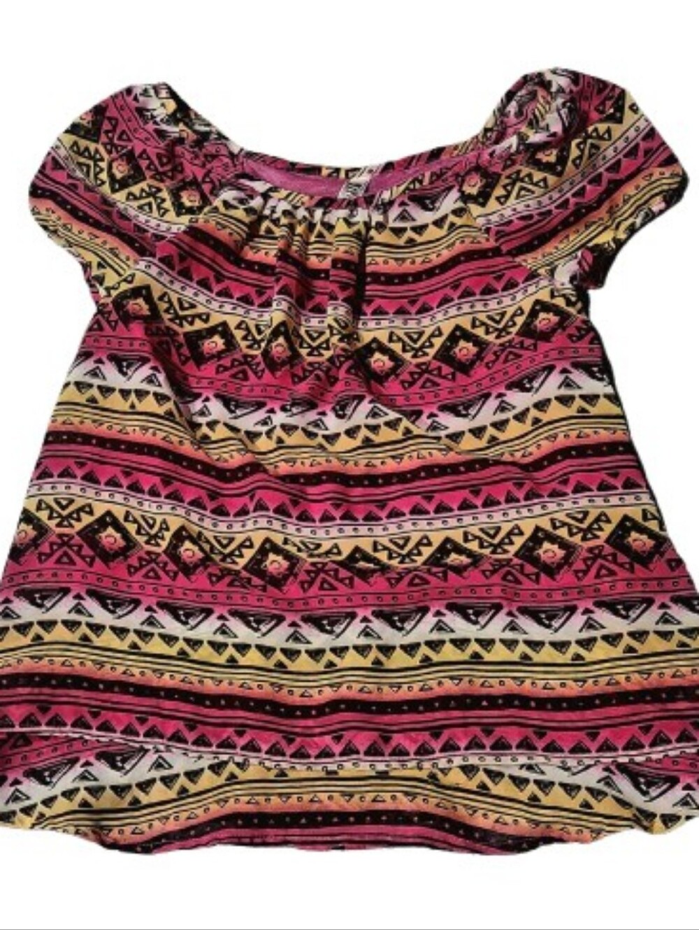 Beautees Pink/Multicolor Layered Girl's Shirt Size S